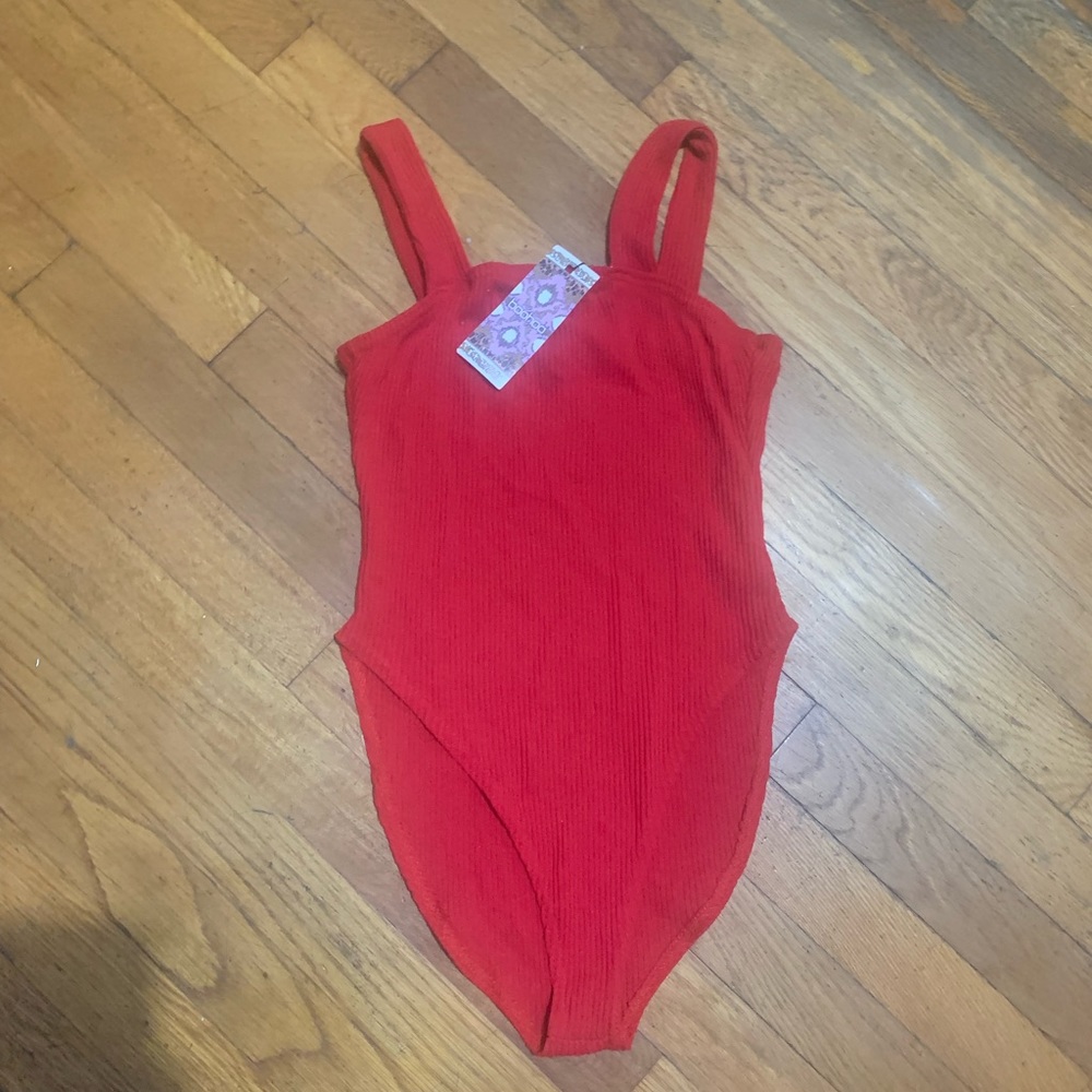 Boohoo Red Bodysuit Size S